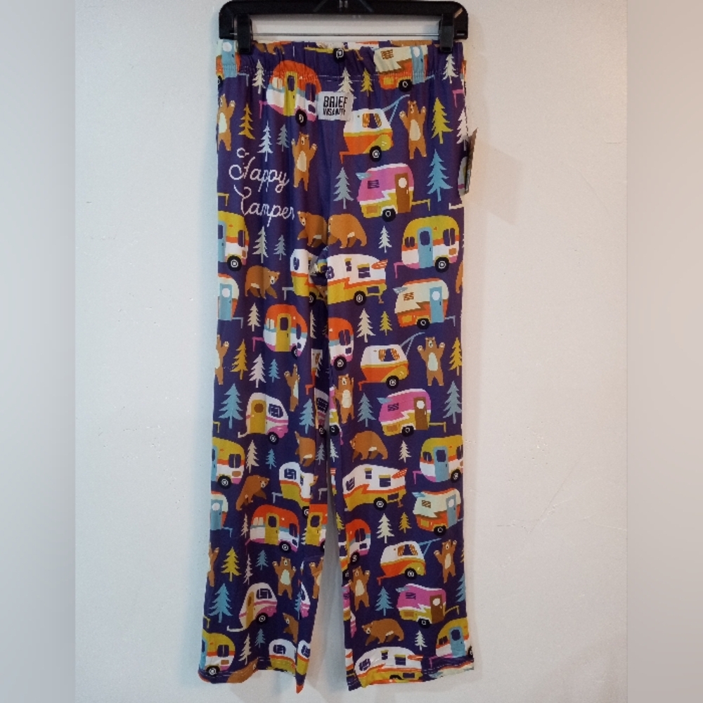 N.W.T. Brief Insanity Medium Women's Happy Camper Pajama Pants - Multicolor